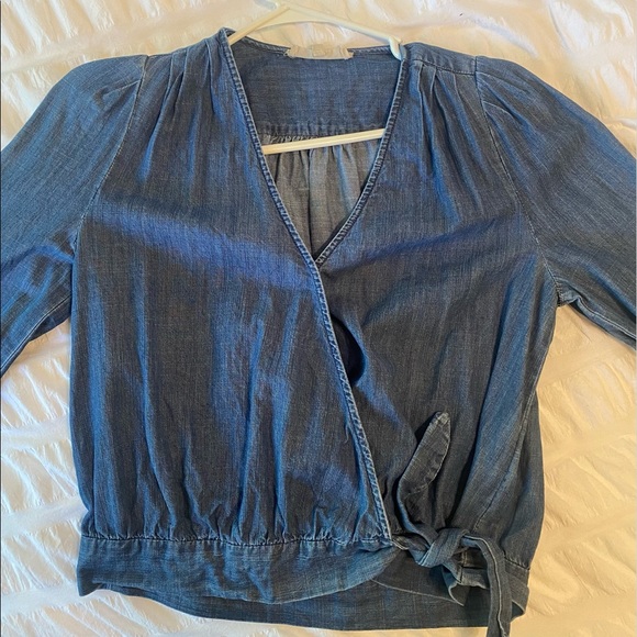 Madewell Denim Wrap top - Picture 1 of 2